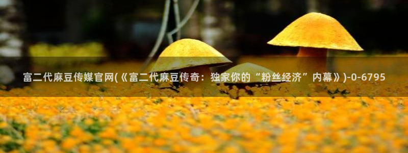 麻豆传媒官网西瓜：富二代麻豆传媒官网(《富二代麻豆传奇：独家你的“粉丝经济”内幕》)