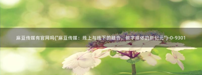 麻豆映像传媒官网