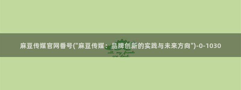 麻豆影视 传媒官网